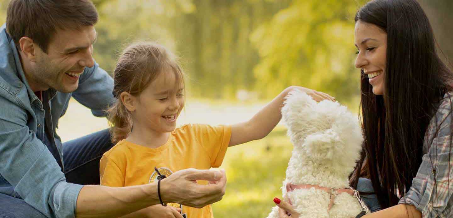 Family with dog