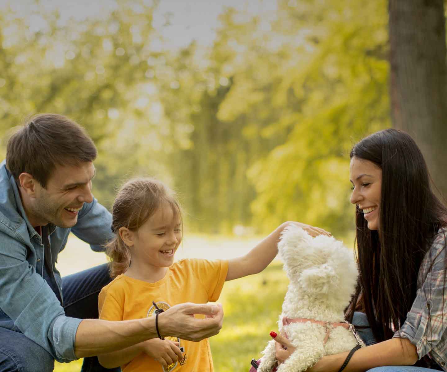 Family with dog